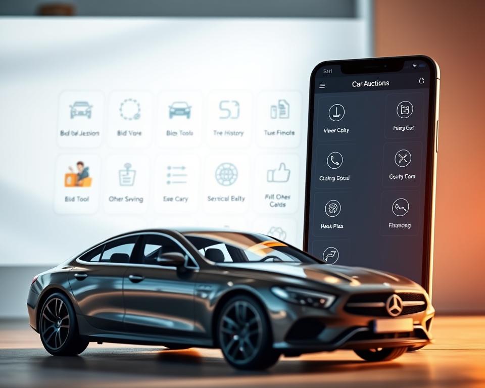 funcionalidades de apps de leilão de carros