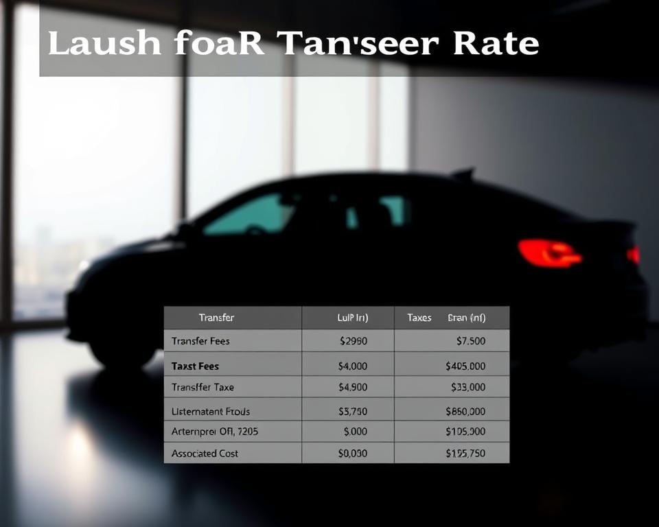 taxas de transferência de carro de leilão
