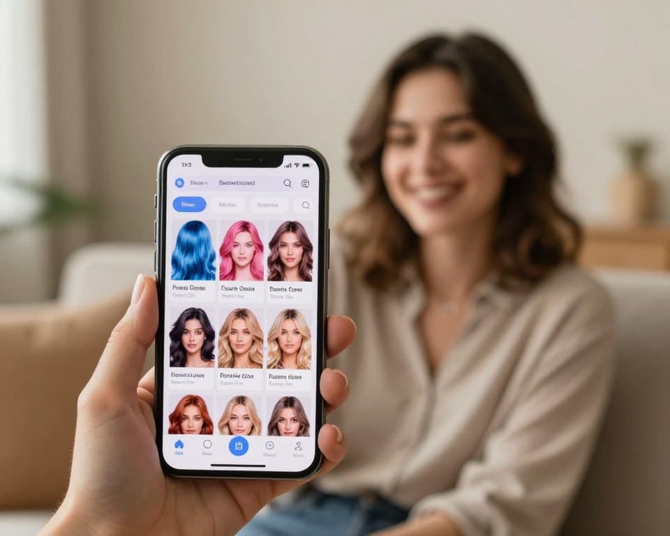 Aplicativo de coloração de cabelo