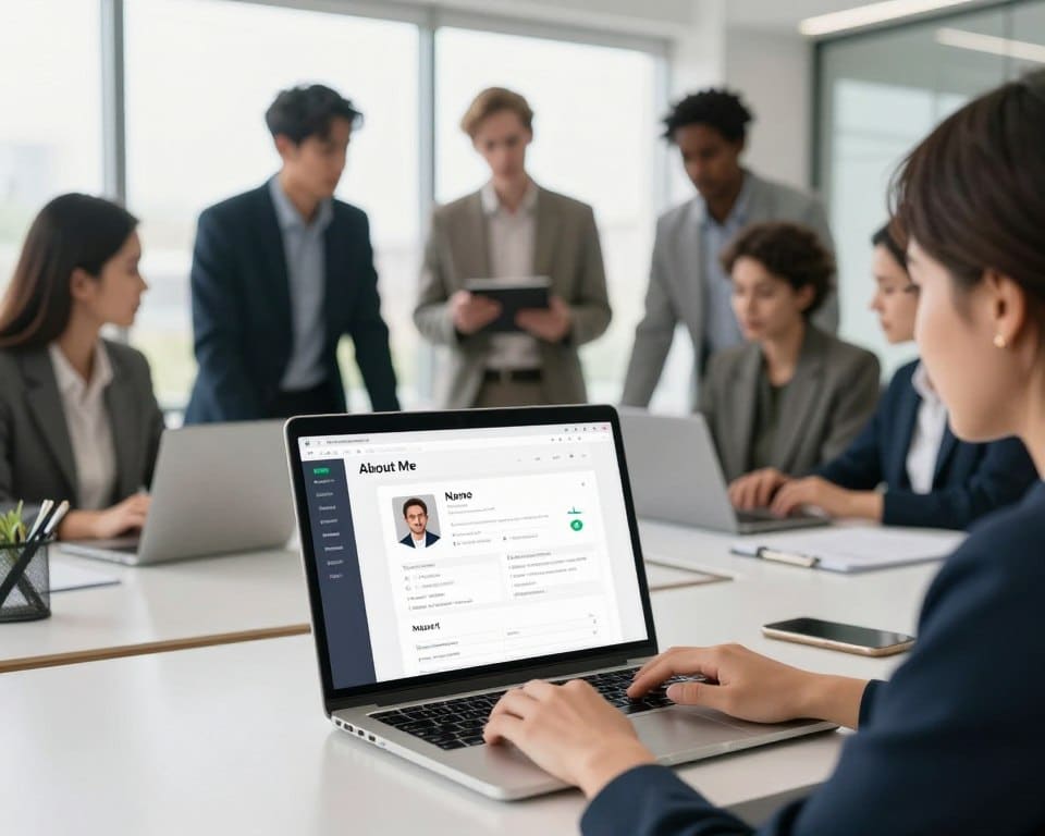 Acesso e edição do perfil Sobre Mim