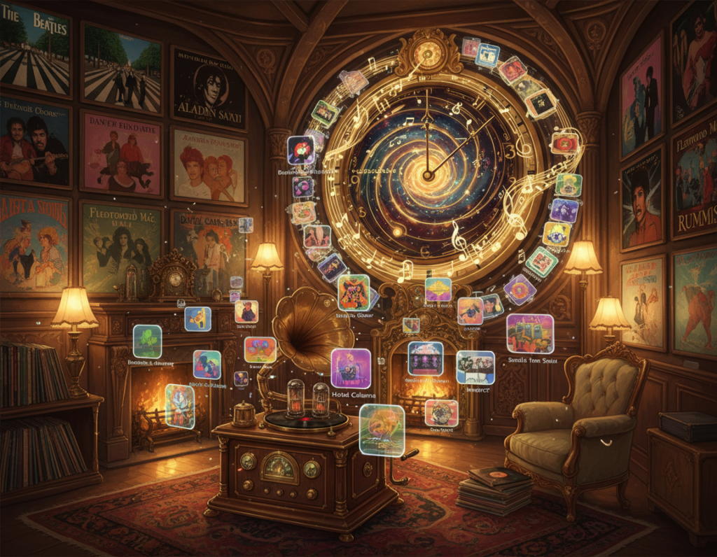 máquina do tempo musical apps sucessos antigos