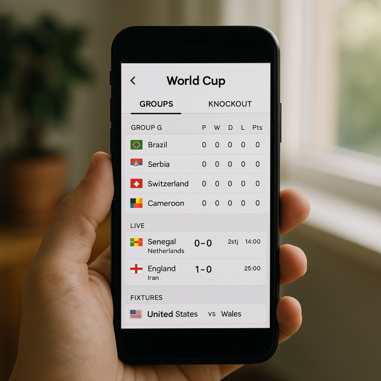 App Tabela Copa do Mundo: Acompanhe ao Vivo